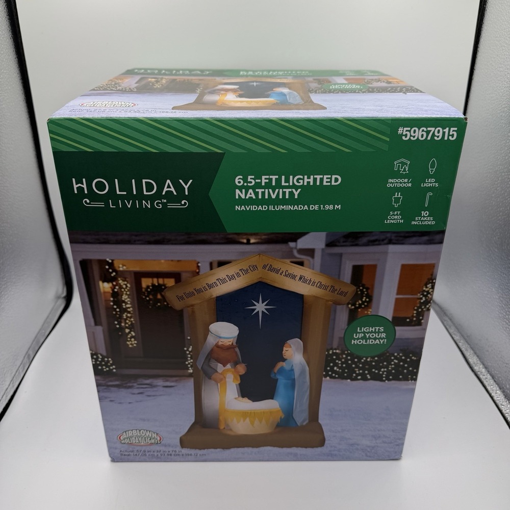 Holiday Living Christmas Nativity‎ Scene Airblown Inflatable 6.5 Ft NEW IN BOX